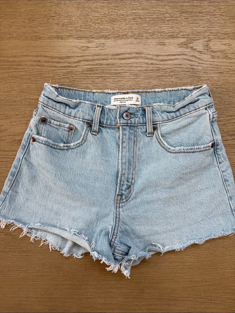 Abercrombie & Fitch Women's Light Blue Denim Cutoff Shorts - size 25